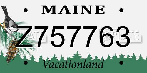 Z757763 Maine License Plate