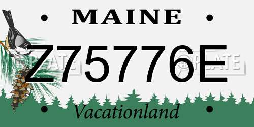 Z75776E Maine License Plate