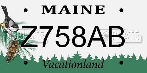 Z758AB Maine License Plate