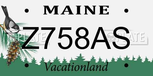 Z758AS Maine License Plate
