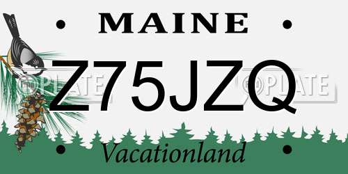 Z75JZQ Maine License Plate