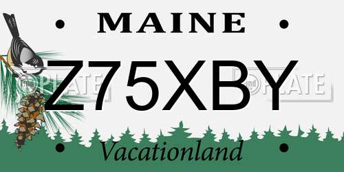 Z75XBY Maine License Plate