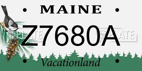 Z7680A Maine License Plate