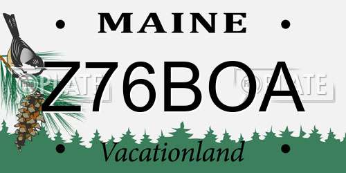 Z76BOA Maine License Plate