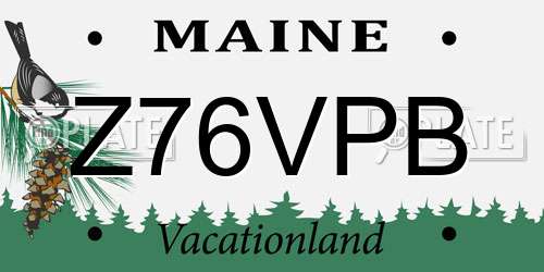 Z76VPB Maine License Plate