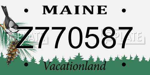 Z770587 Maine License Plate