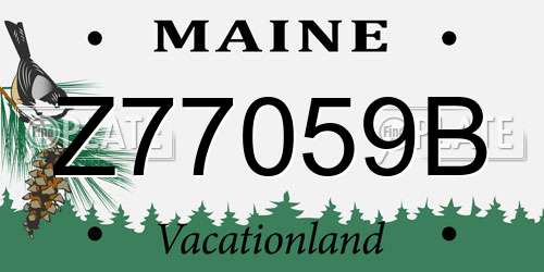 Z77059B Maine License Plate