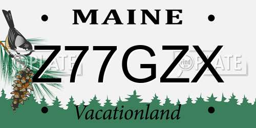 Z77GZX Maine License Plate