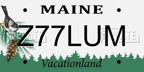 Z77LUM Maine License Plate