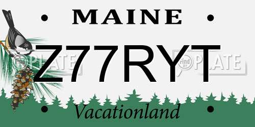 Z77RYT Maine License Plate