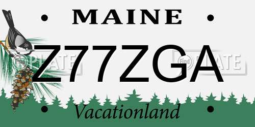 Z77ZGA Maine License Plate