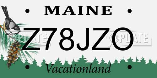 Z78JZO Maine License Plate