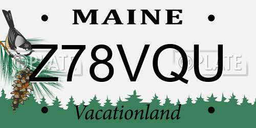 Z78VQU Maine License Plate
