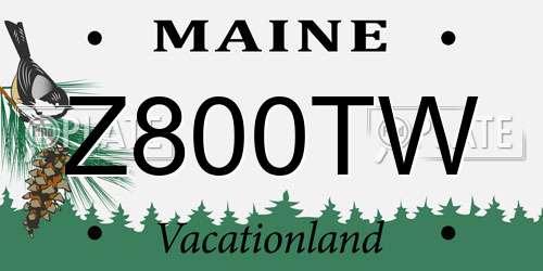 Z800TW Maine License Plate