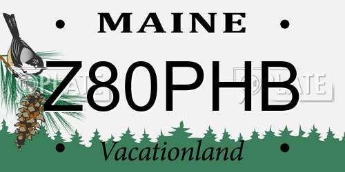 Z80PHB Maine License Plate