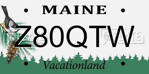 Z80QTW Maine License Plate