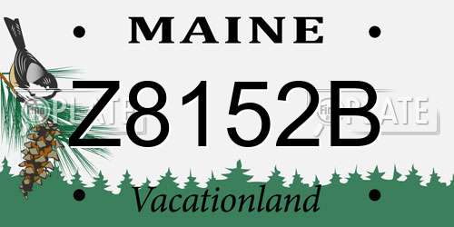 Z8152B Maine License Plate
