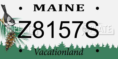 Z8157S Maine License Plate