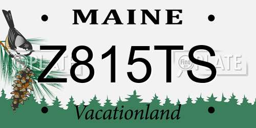 Z815TS Maine License Plate