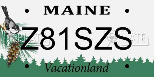 Z81SZS Maine License Plate