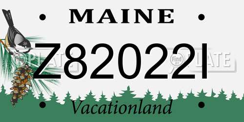 Z82022I Maine License Plate