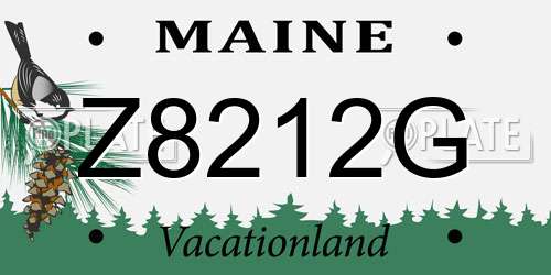 Z8212G Maine License Plate