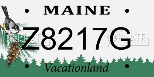 Z8217G Maine License Plate