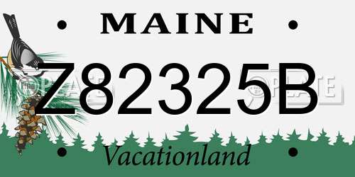 Z82325B Maine License Plate