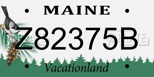 Z82375B Maine License Plate