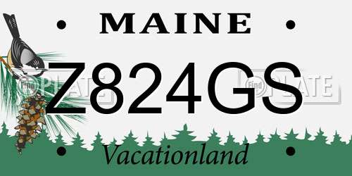 Z824GS Maine License Plate
