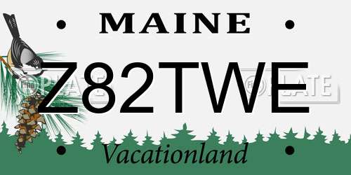 Z82TWE Maine License Plate