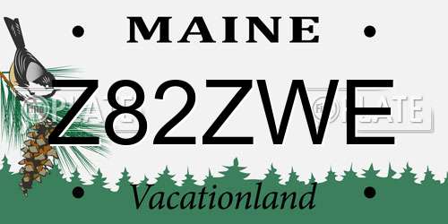 Z82ZWE Maine License Plate