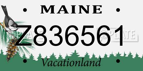 Z836561 Maine License Plate