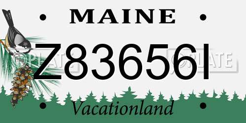 Z83656I Maine License Plate