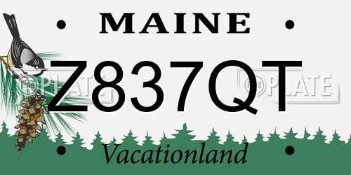 Z837QT Maine License Plate