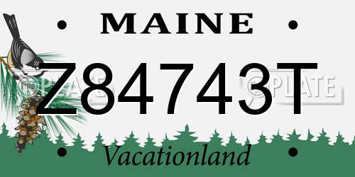 Z84743T Maine License Plate