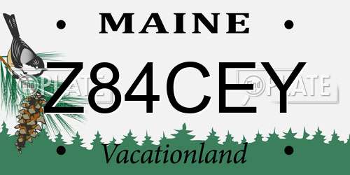 Z84CEY Maine License Plate
