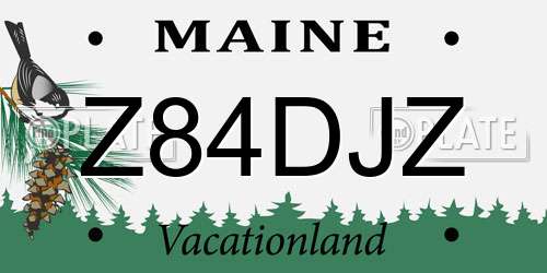 Z84DJZ Maine License Plate