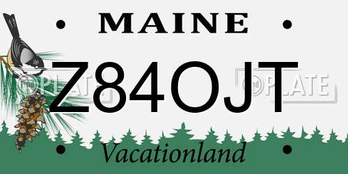 Z84OJT Maine License Plate