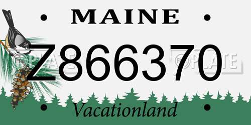 Z866370 Maine License Plate