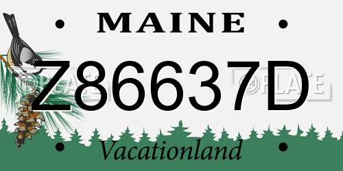 Z86637D Maine License Plate