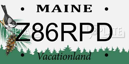 Z86RPD Maine License Plate