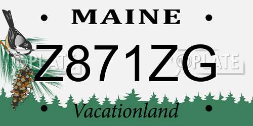 Z871ZG Maine License Plate