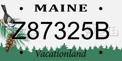 Z87325B Maine License Plate