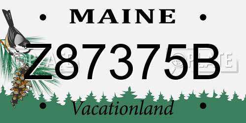 Z87375B Maine License Plate