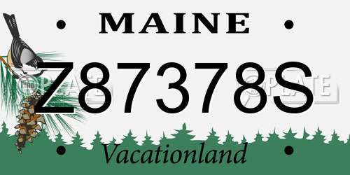 Z87378S Maine License Plate