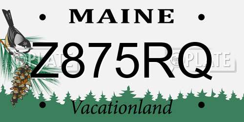 Z875RQ Maine License Plate