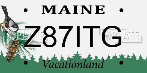 Z87ITG Maine License Plate