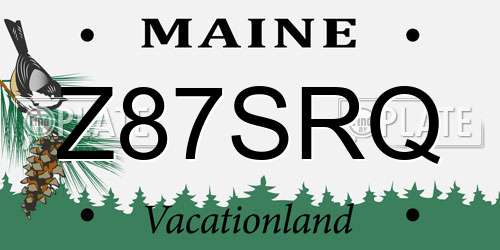 Z87SRQ Maine License Plate