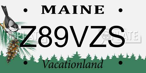 Z89VZS Maine License Plate